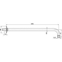 Кронштейн для верхнего душа Rav Slezak Черный матовый арт-MD0150CMAT — фото 2, Кронштейны для верхнего душа