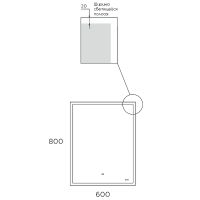 Зеркало Bond Cube 60x80 с подсветкой с сенсорным выключателем арт-M44ZE-6080 — фото 12, Зеркала в ванную комнату