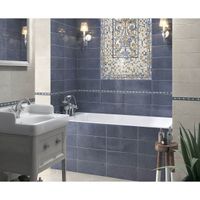 Керамическая плитка Kerama Marazzi Площадь Испании синий настенная 15х40 см арт-15131 — фото 2, Керамическая плитка