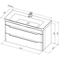 Тумба с раковиной Aquanet София 105 подвесная Белый глянец арт-274196 — фото 8, Тумбы с раковиной