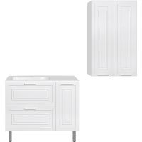 Тумба под раковину Style Line Альба 90 L Люкс Plus Белая арт-ЛС-000010052 — фото 4, Тумбы под раковину