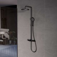 Душевая система Vincea Rim Черная матовая арт-VSFS-2RM1MB — фото 2, Душевые стойки