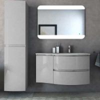 Подвесной шкаф Cezares Vague 34 L Grigio lucido арт-54856 — фото 2, Шкафы для ванной