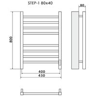 Электрический полотенцесушитель Ника Step-1 80/40 Черный матовый арт-STEP-1 80/40 черн мат прав — фото 5, Электрические полотенцесушители