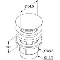 Донный клапан Kludi click-clack Черный матовый арт-1042639-00 — фото 2, Донные клапаны