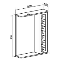 Зеркало со шкафом Runo Авила 60 R с подсветкой Белое арт-00000001047 — фото 5, Зеркальные шкафы в ванную