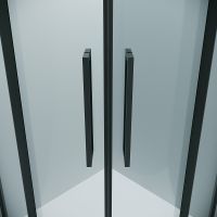 Душевой уголок Grossman Cosmo 80х80 профиль Черный матовый стекло прозрачное арт-301.K33.02.8080.21.00 — фото 6, Душевые уголки четверть круга