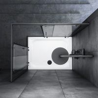 Душевой уголок AM.PM Gem 120х90 профиль Черный матовый стекло прозрачное арт-W90G-404-120290-BT — фото 3, Прямоугольные душевые уголки