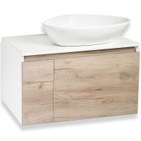 Тумба под раковину Runo Бари 80 подвесная Крафт дуб Белая арт-00-00001375 — фото 5, Тумбы под раковину
