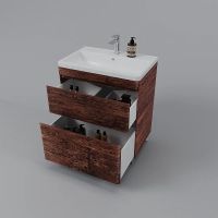 Тумба под раковину Style Line Атлантика 70 Люкс Plus Старое дерево арт-СС-00002343 — фото 3, Тумбы под раковину