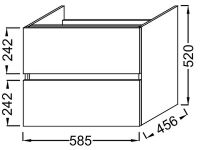 Тумба под раковину Jacob Delafon Tolbiac 60 подвесная Дуб давос арт-EB2381-E75 — фото 3, Тумбы под раковину