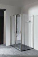 Душевая стенка Allen Brau Priority 100 профиль Серебро браш стекло прозрачное арт-3.31047.BA — фото 10, Боковые стенки