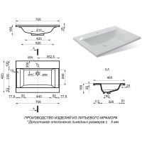 Тумба с раковиной Misty Терра 70 Серая матовая арт-УТ000011808 — фото 7, Тумбы с раковиной