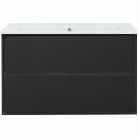 Тумба под раковину Aquanet Милан 105 подвесная Черный глянец арт-316690 — фото 2, Тумбы под раковину