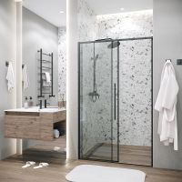 Душевая дверь Grossman Galaxy 130 профиль Черный матовый стекло прозрачное арт-100.K33.01.130.21.00 — фото 9, Раздвижные душевые двери