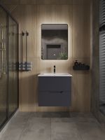 Тумба с раковиной Orange Line 60 подвесная Графит матовый арт-Li-60Tug+Ra — фото 4, Тумбы с раковиной