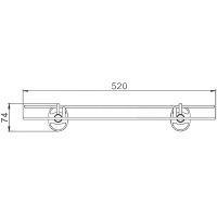 Стеклянная полка Frap F19 Хром арт-F1907-1 — фото 2, Полки для ванной и душа