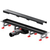 Душевой лоток AM.PM MasterFlow 60 с Черной матовой решеткой Cut Gradient арт-W01SC-P11-060-01BM — фото 2, Душевые лотки