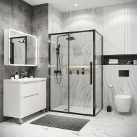 Душевой уголок Grossman Cosmo 110х80 профиль Графит сатин стекло прозрачное арт-120.K33.02.1180.42.00 — фото 1, Прямоугольные душевые уголки