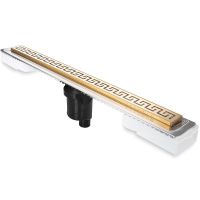 Душевой лоток Berges B1 Antik 800 с решеткой Золото глянец арт-092026 — фото 1, Душевые лотки