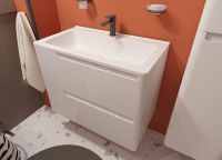 Тумба с раковиной Эстет Kare Luxe 80 подвесная Белая арт-ФР-00005715 — фото 5, Тумбы с раковиной