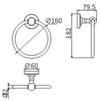 Кольцо для полотенец CeramaLux Caps Хром арт-51306 — фото 2, Полотенцедержатели