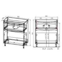 Тумба под раковину Style Line Бергамо 70 Серая антискрейтч арт-СС-00002312 — фото 6, Тумбы под раковину