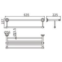 Полка для полотенец CeramaLux Bianco Хром арт-52010 — фото 2, Полки для полотенец