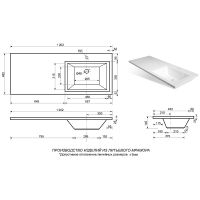 Тумба с раковиной Misty Чегет 120 R Белая глянцевая арт-УТ000013837 — фото 9, Тумбы с раковиной