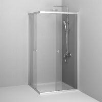 Душевой уголок AM.PM Sunny 100х100 профиль Хром матовый стекло прозрачное арт-W87G-403-100100-MT — фото 7, Квадратные душевые уголки