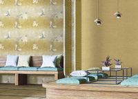 Обои Emiliana Parati Zen Винил на флизелине (1,06*10,05) Бирюзовый, Птицы арт-72906 — фото 4, Обои для стен