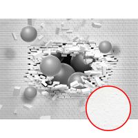 Фреска Ortograf 3D 21069 Фактура бархат FX Флизелин (3,7*2,7) Белый/Серый, Кирпич/Абстракция арт-21069 (бархат FX) — фото 1, Фрески