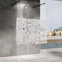 Душевая перегородка Abber Immer Offen 100 профиль Черный стекло прозрачное с рисунком арт-AG68100BF8 — фото 1, Душевые перегородки