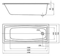 Акриловая ванна Berges Feya 170x70 без гидромассажа арт-050015 — фото 9, Акриловые ванны