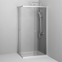 Душевой уголок AM.PM Sunny 100х80 профиль Хром матовый стекло прозрачное арт-W87G-403-10080-MT — фото 2, Прямоугольные душевые уголки