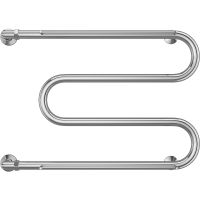 Водяной полотенцесушитель Terminus М-образный с/п (1) 500x700 с полкой Хром, боковое подключение, G 1" НР арт-4620768880353 — фото 2, Водяные полотенцесушители