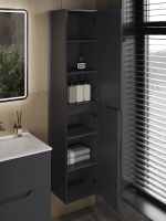 Товар: Шкаф пенал Orange Line 35 подвесной Графит матовый арт-Li-35Pug - фото 5 Шкаф пенал Orange Line 35 подвесной Графит матовый арт-Li-35Pug — фото 5, Пеналы для ванной комнаты