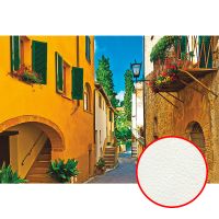 Фреска Ortograf Городской пейзаж 5018 Фактура флок FLK Флизелин (4*2,7) Оранжевый/Голубой/Зеленый, Город/Пейзаж арт-5018 (флок FLK) — фото 1, Фрески