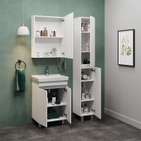 Тумба под раковину Onika Милтон Квадро 55 Белая арт-105561 — фото 6, Тумбы под раковину