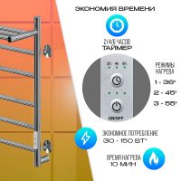 Электрический полотенцесушитель Ника Way-2 60/50 U с полкой Хром арт-WAY-2 60/50 с/п U — фото 3, Электрические полотенцесушители