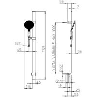 Душевой гарнитур Bossini Apice Черный матовый арт-D48086.073 — фото 4, Душевые гарнитуры на штанге
