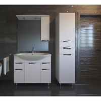 Зеркало со шкафом АСБ-мебель Мессина 80 R с подсветкой Белый арт-9615 — фото 2, Зеркальные шкафы в ванную