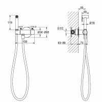 Гигиенический душ со смесителем Aquatek Оберон с термостатом Хром арт-AQ1027CR — фото 5, Гигиенические души