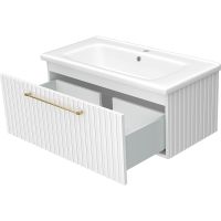 Тумба с раковиной Brevita Alicante 90 подвесная Белая матовая арт-УТ000015978 — фото 4, Тумбы с раковиной