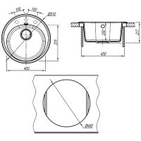 Кухонная мойка Florentina Лотос-510 Антрацит арт-20.290.B0510.302 — фото 4, Кухонные мойки
