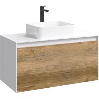 Корпус тумбы под раковину Aqwella 5 Stars Mobi 100 подвесной Белый арт-MOB0110W — фото 1, Тумбы под раковину