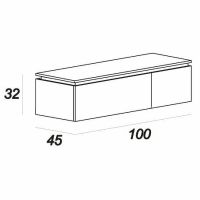 Тумба Cezares Avril 100 подвесная Grigio Talpa арт-54406 — фото 3, Комоды и тумбы для ванной комнаты