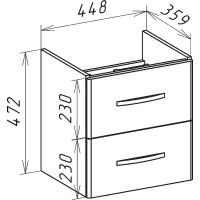 Тумба под раковину Bellezza Рокко 50 подвесная Белая арт-4633706000010 — фото 5, Тумбы под раковину