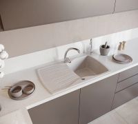 Кухонная мойка Domaci Бьелла DMC-22 арт-GWS-22-328 бежевая — фото 2, Кухонные мойки