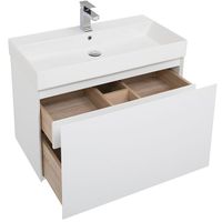 Тумба под раковину Aquanet Йорк 85 подвесная Белый глянец арт-202092 — фото 3, Тумбы под раковину